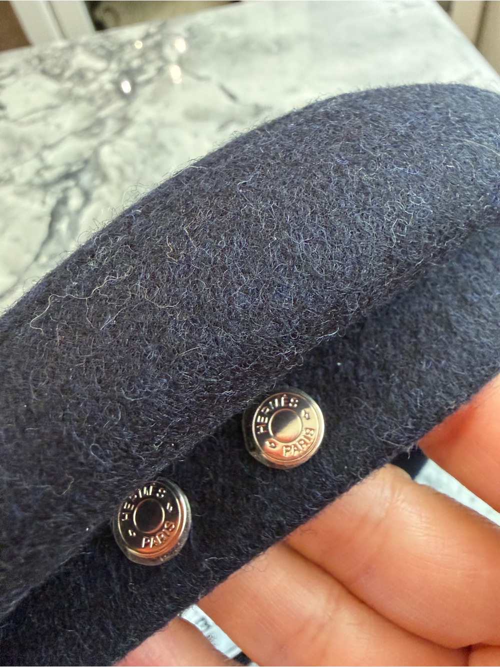 NWT ~ AUTH Hermès Navy Blue Wool Beret Hat - Picture 4 of 6